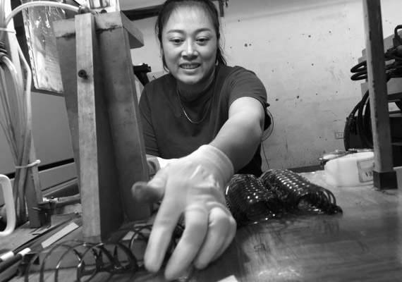 A lady working on a project